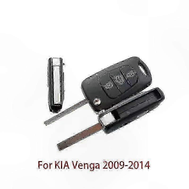 3-Button Key Shell for 2009-2014 Kia Venga Remote Car Fob Cover Housing Case Replacement Foldable Design