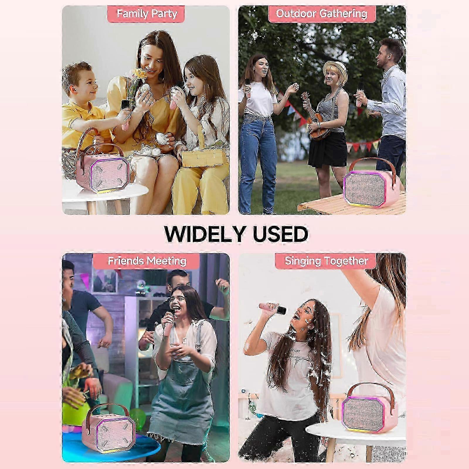 Mini Karaoke Machine With Wireless Microphone Portable Bluetooth Speaker For Kids Adults