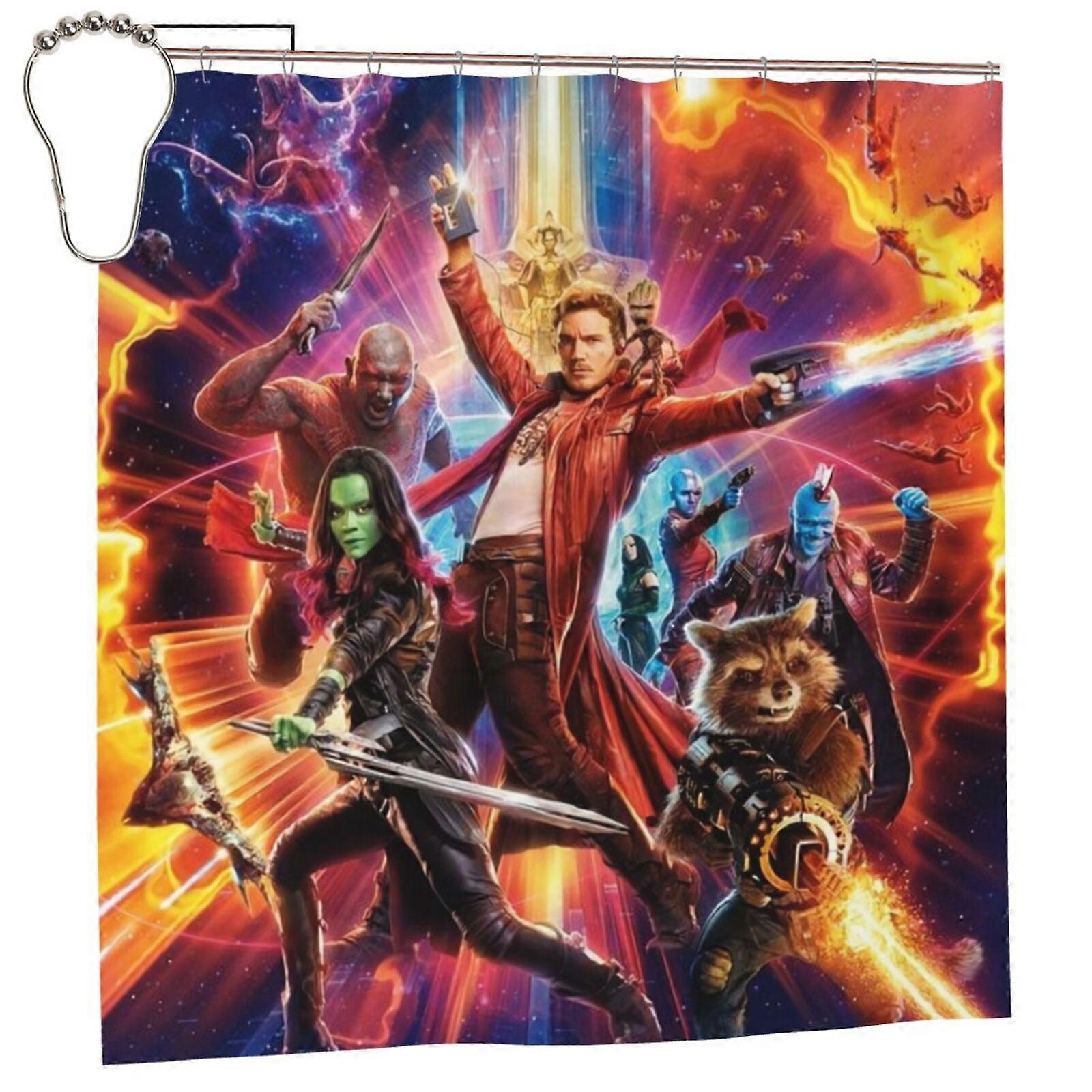 Guardians Of The Galaxy Waterproof Polyester Fabric Shower Curtain, Bathroom Decor, Shower Curtain Kit With Hooks, 72 X 72 Inches