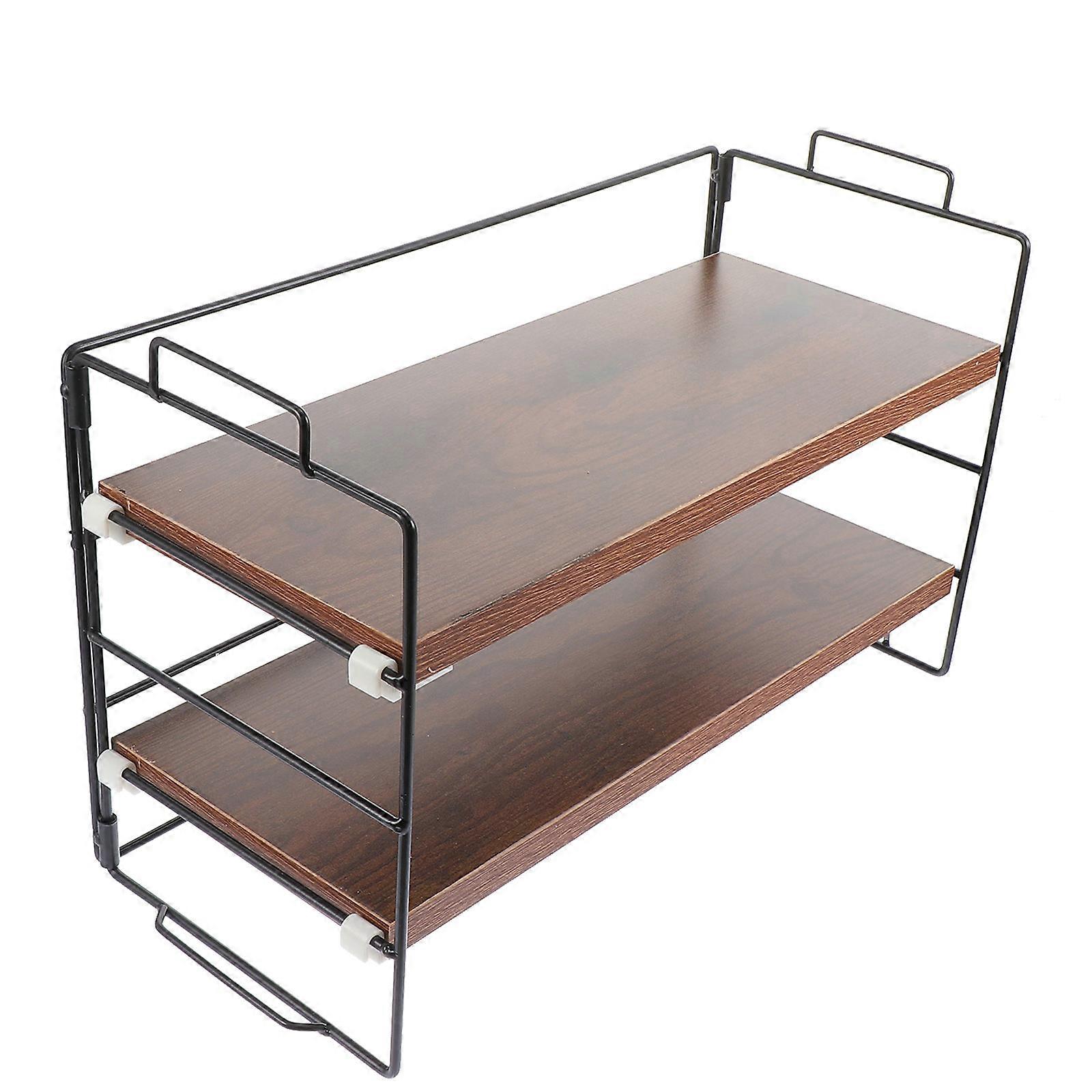 Multi-Function Desktop Storage Rack Stationery Rack for Storage 1Pcs Durable Brown