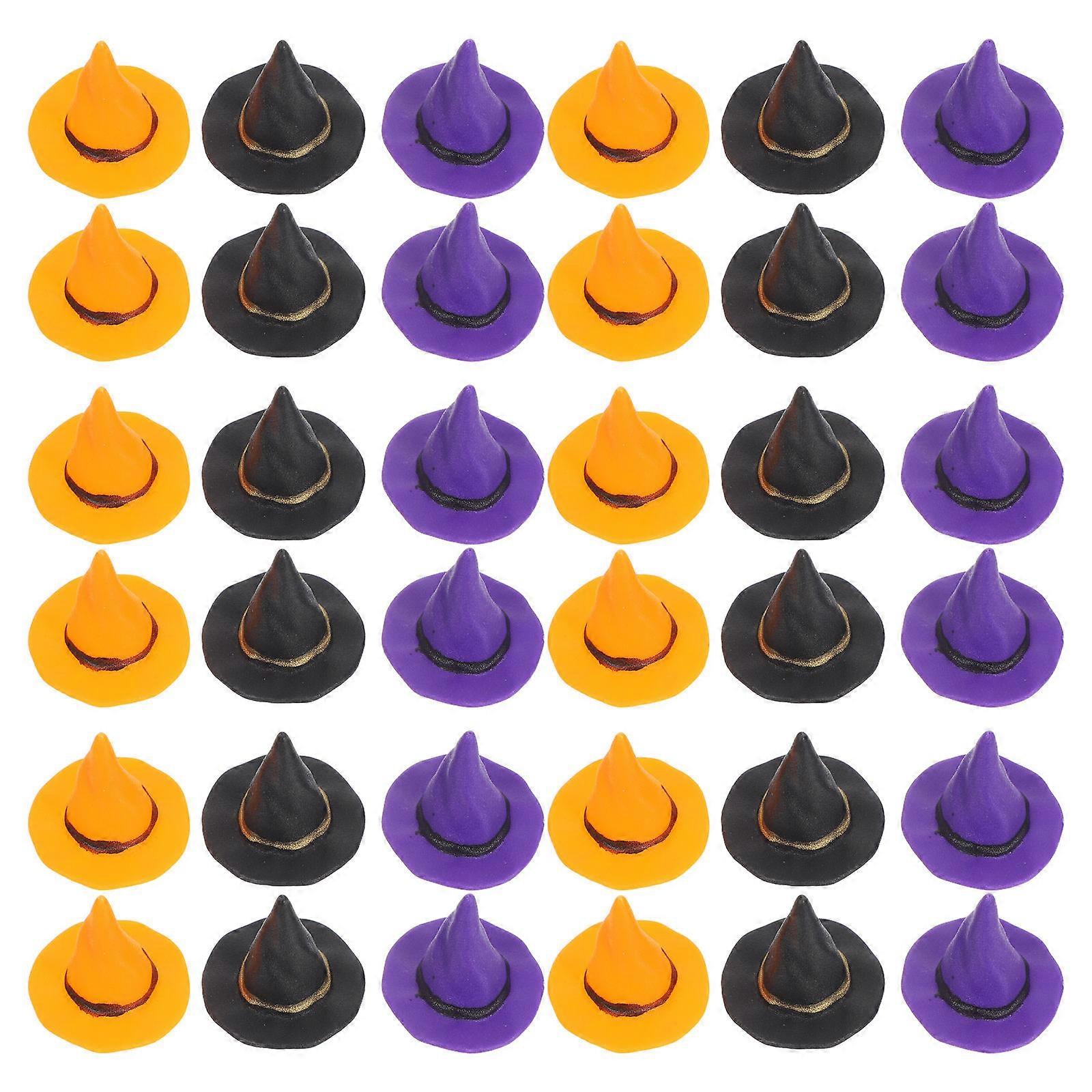 Miniature Witch Hat for Halloween Decoration 108Pcs Plastic Assorted Hats