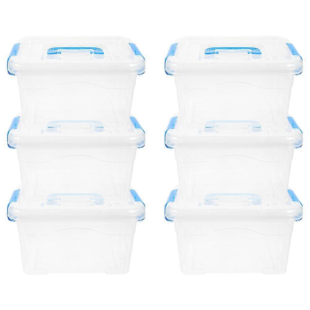 Plastic Storage Box Tabletop Storage Organizer for Household 6Pcs