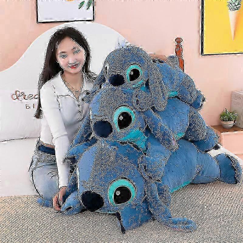45/60/80cm Stitch Doll Disney Plush Toys Lilostitch Plush Stuffed Doll Soft Pillow Prone Posture Dark/light Blue Cute Toy Gifts