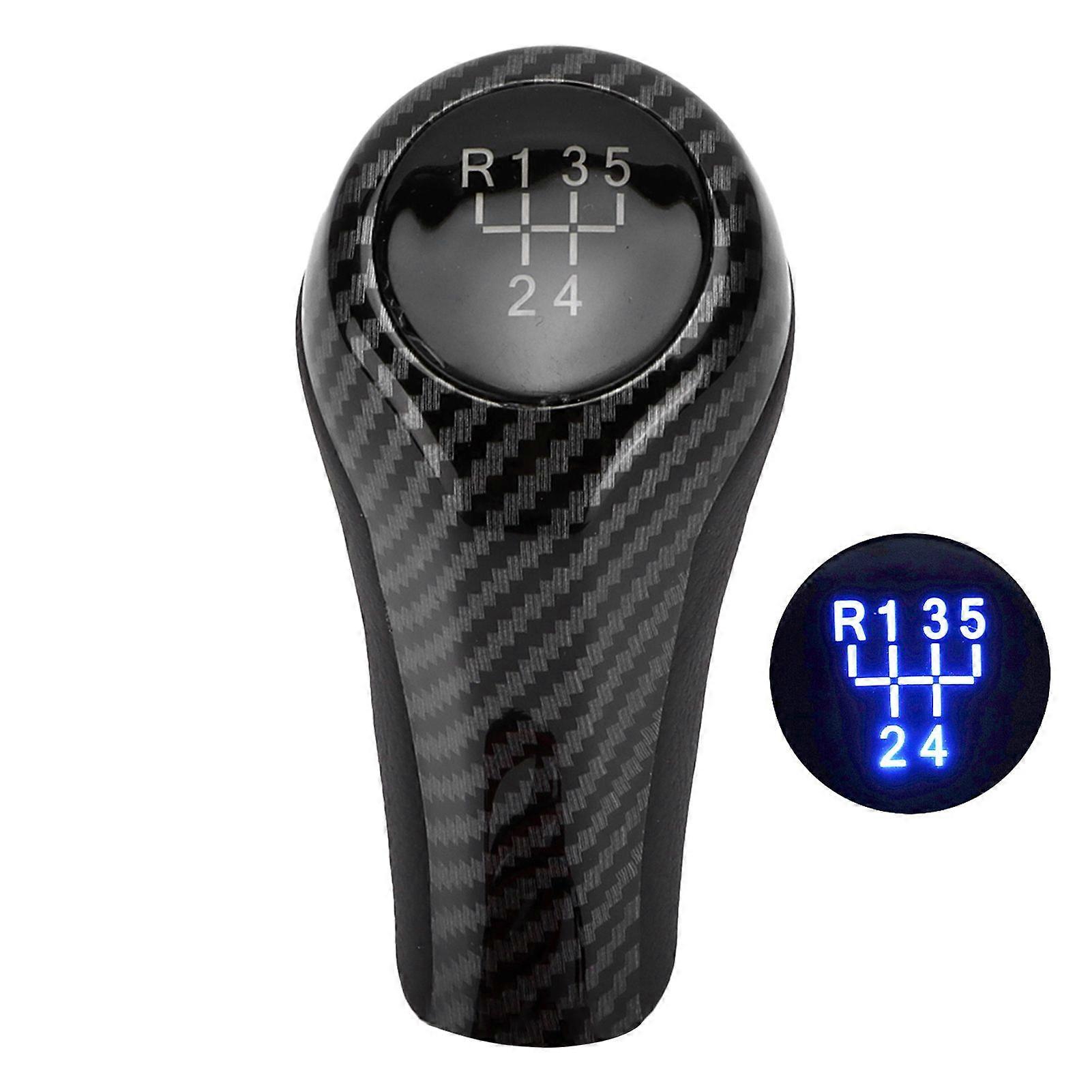 5 Speed Shift Knob Lever with Light Carbon Fiber Style Replacement for 1 3 5 6 7 Series X1 X3 Z4 Z5 M3