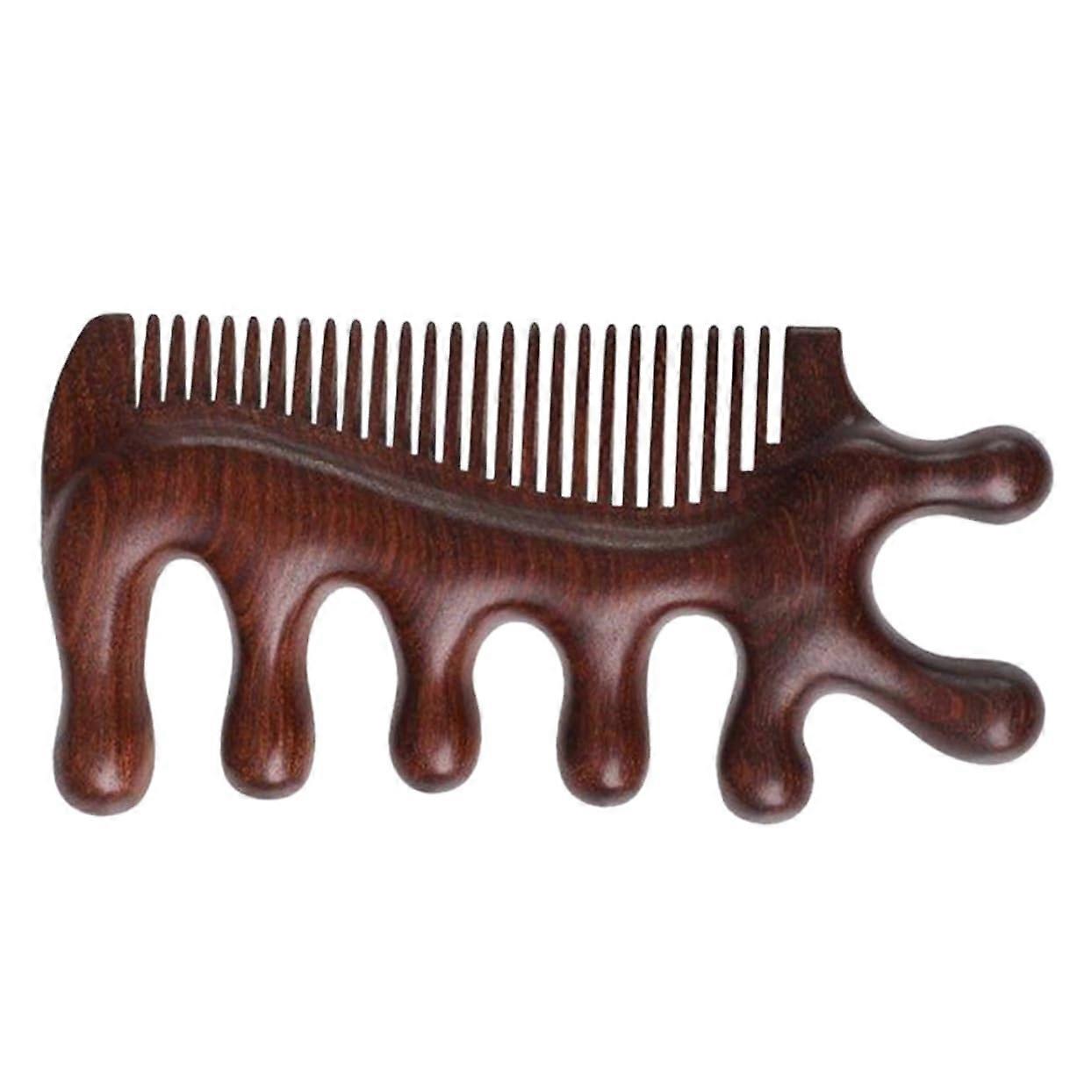 Sandalwood Massage Comb Wooden Scalp Massager With Fine Texture Durable Comfortable Grip Multipurpose For Men And Women