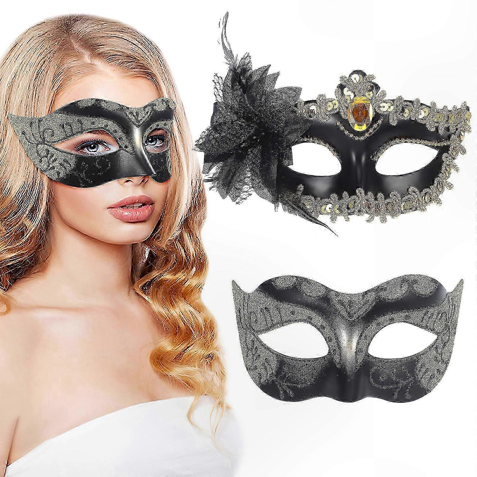 Cosplay Costume Eye Mask Unisex Plastic Decorative Masks 2Pcs Assorted Colors