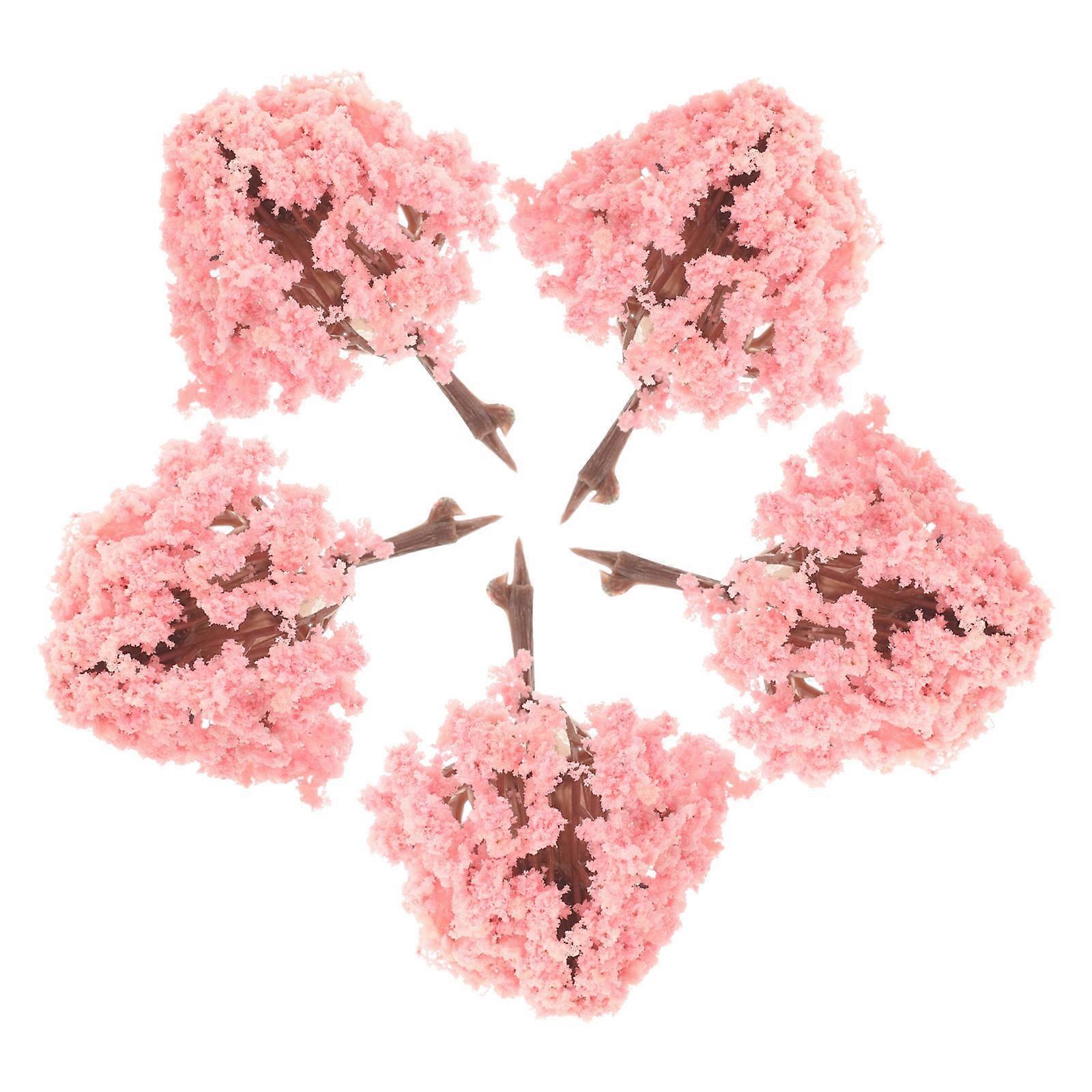 Miniature Landscape Trees Cherry Blossom Tree for Decor 15Pcs Set