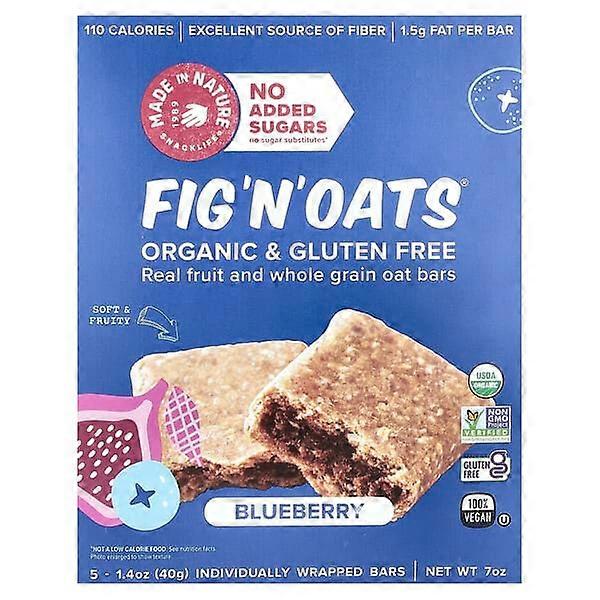 Made in Nature, Fig 'N' OatsÃÂÃÂ®, Blueberry, 5 Individually Wrapped Bars, 1.4 oz (40 g) Each