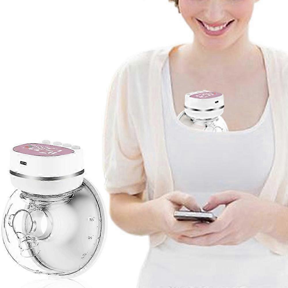 Wearable Electric Breast Pump with LCD Display and 5 Modes-White