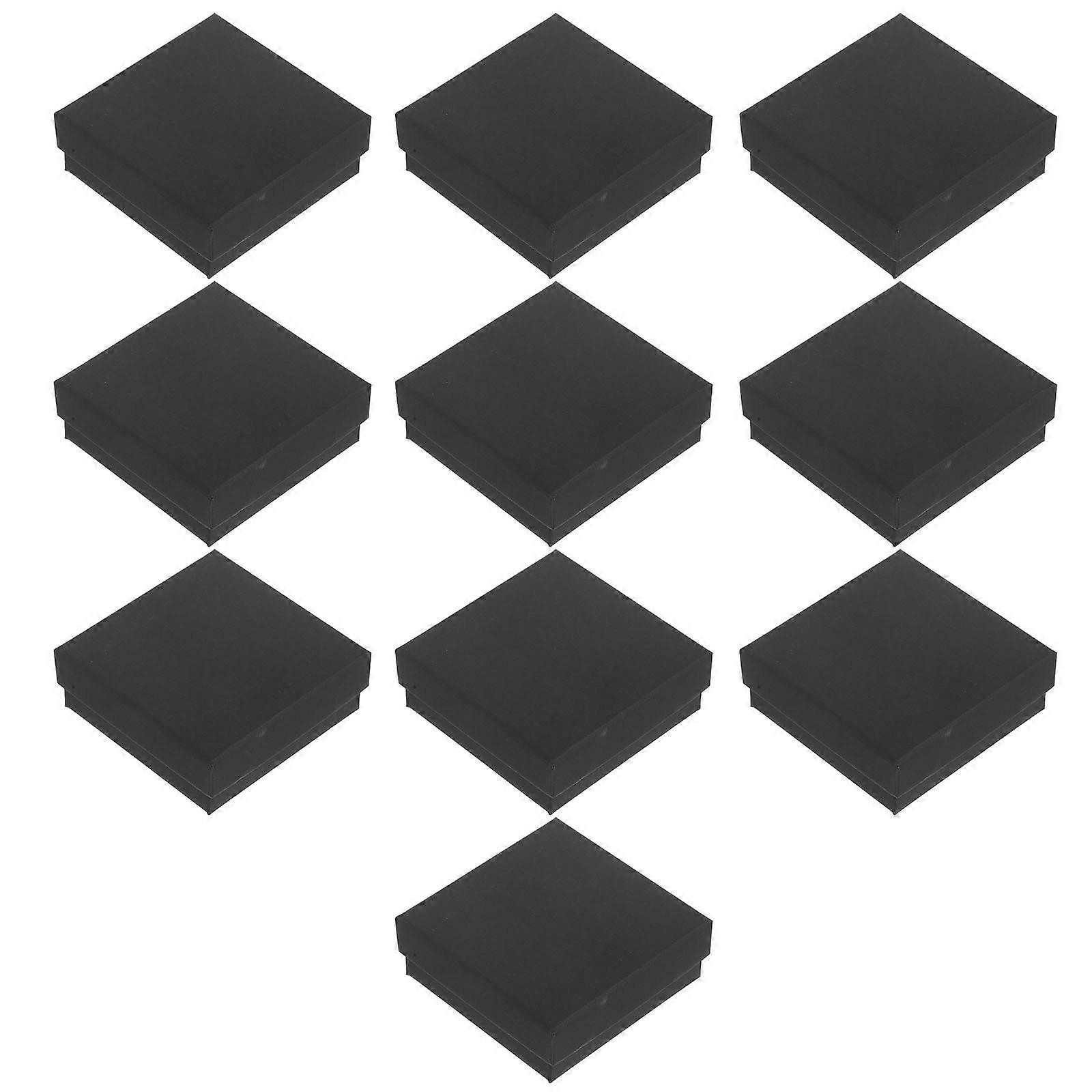 Black Jewelry Present Box for Rings with Protective Sponge 10Pcs