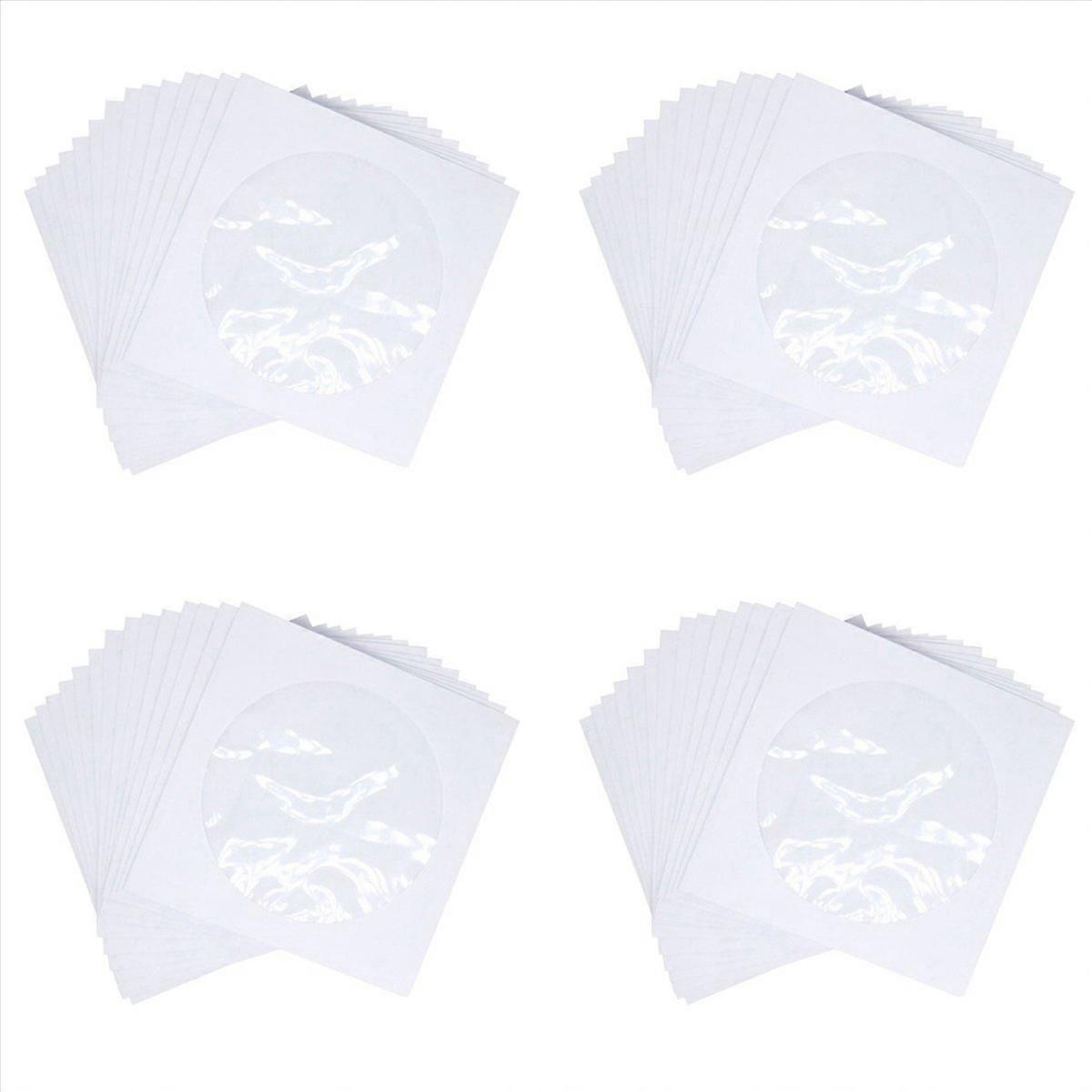 DVD CD Media Paper Envelop Holder with Clear Window Close,Pack of 100