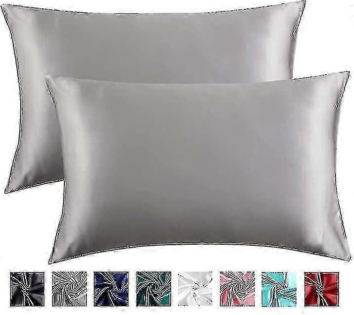 Home Silky Satin Pillowcase for Hair and Skin,Soft Cooling Pillow Cases Queen Size Set of 2 Satin Pillow Case with Envelope Closure