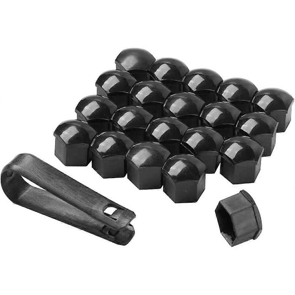 Car Wheel Nut Caps  Hexagonal Lug Nut Covers, AntiTheft Wheel Nut Protector, 19mm, Black