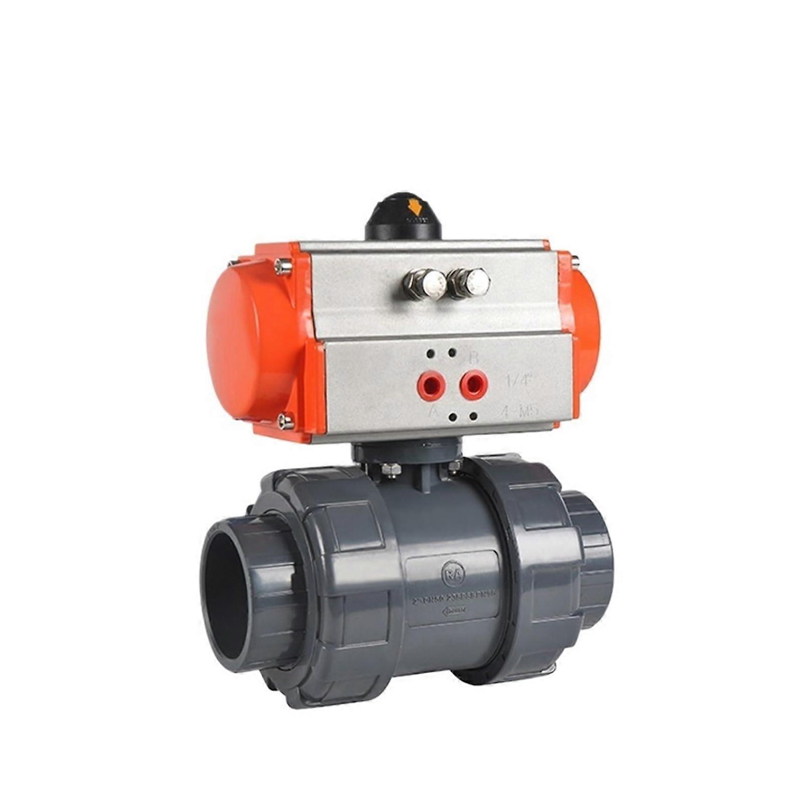 Pneumatic Ball Valve Double Acting Plastic Air Control, Double Union Connection