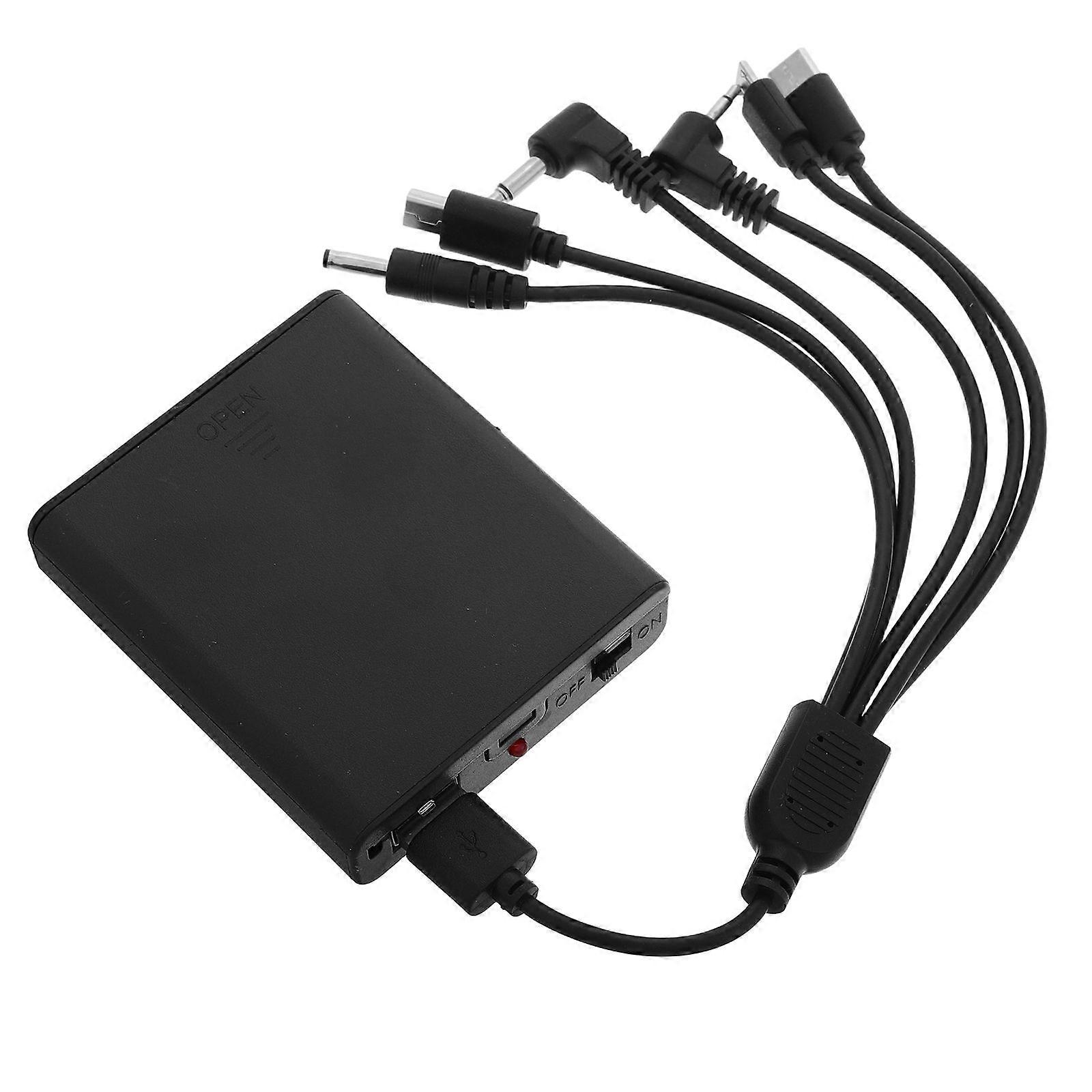 Black External Emergency Battery Pack Portable Safe Box with Multi-Jack DC Power Supply Backup Battery Box for Electronic Locks