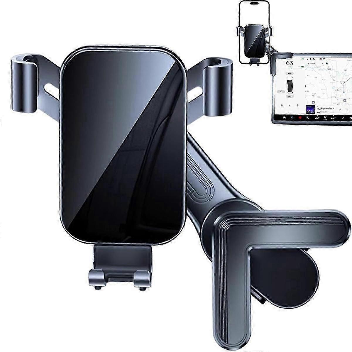 For Tesla Model 3 Model Y Car Screen Phone Holder Triangle Cellphone Bracket, Mechanical Version jkw