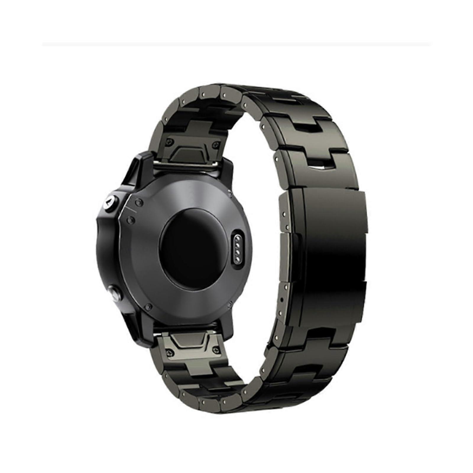 Titanium Metal Watch Band  Quick Fit 22mm/26mm  Compatible with Fenix 7X/7/6 Pro/5 Plus/Instinct/Epix  Titanium Gray