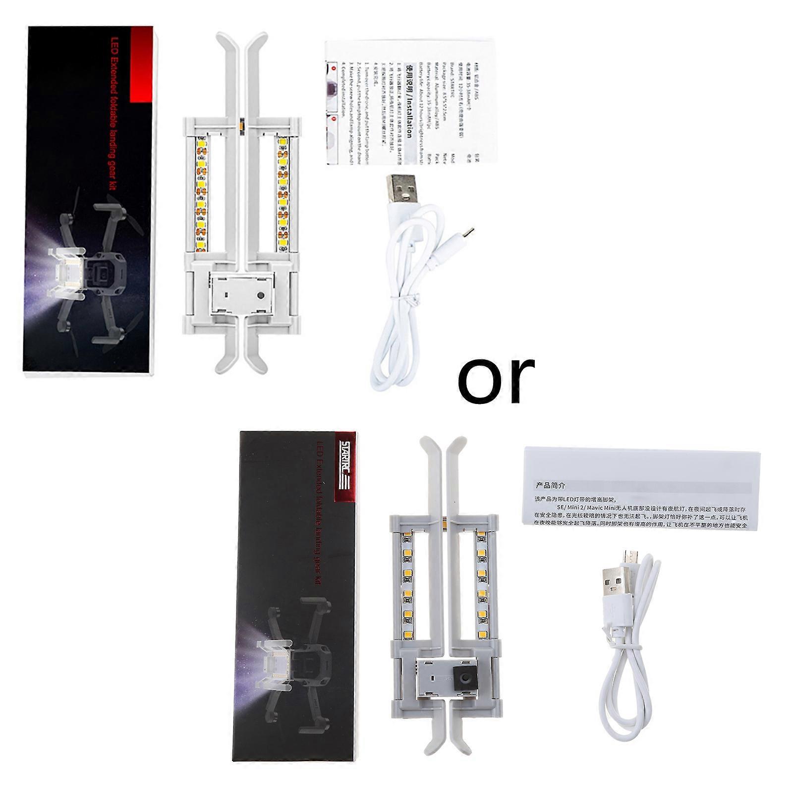 Quick Release LED Landing Gear for Mavic Mini/Mini 2 Drone Height Extender Long Leg Foot Protector Stand Gimbal Guard Multicolor