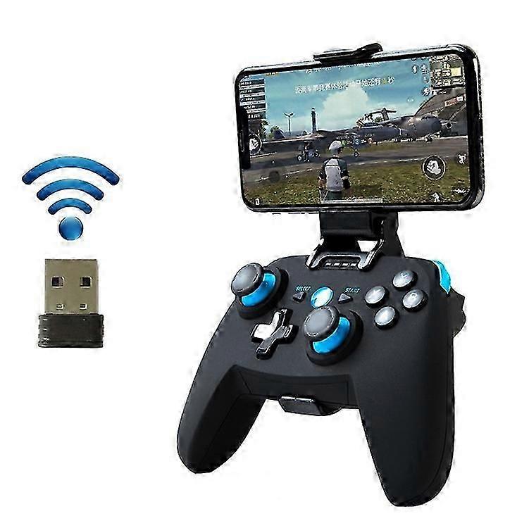 CX-X1 2,4 GHz + Bluetooth 4.0 Wireless Gamecontroller Griff Für Android / iOS / PC / PS3 Griff + Halterung + Empfänger (Blau)
