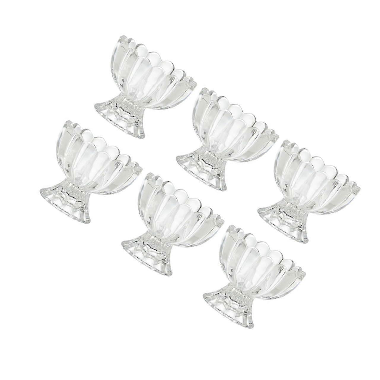 Transparent Dessert Bowls Set Of 6 Glass Cups Reusable FoodGrade Material For Ice Cream Pudding Fruit Serving Home Use