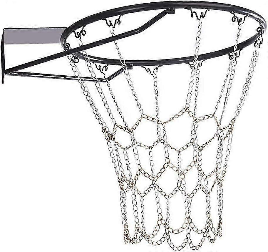QQDD Metal Chain Basketball Net Replacement compatible with Outdoor Indoor Standard Rim 12 Hooks St