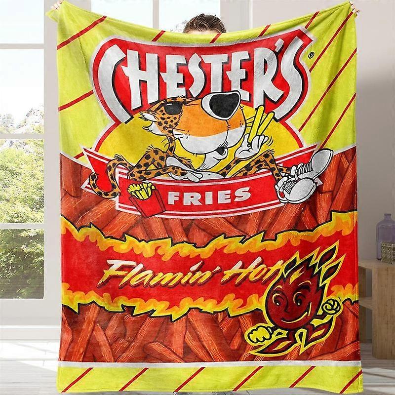 Corn Chips Pattern Flannel Blanket, 1 Count Multifunctional Throw, Warm Nap Blanket for Home Office Travel Camping