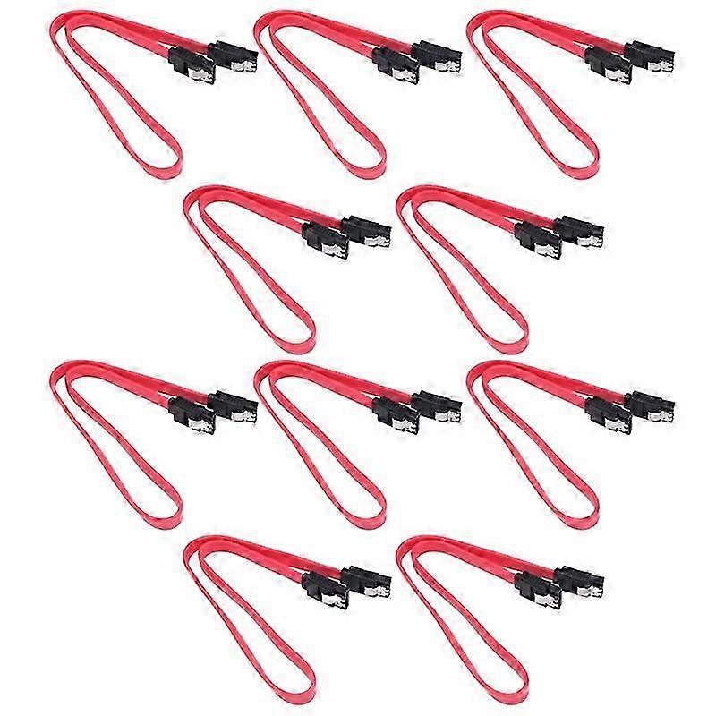 10Pcs Straight-Through Connector SATA 3.0 III High Speed 6.0 Gbps Data Cable with Locking Latch Q99