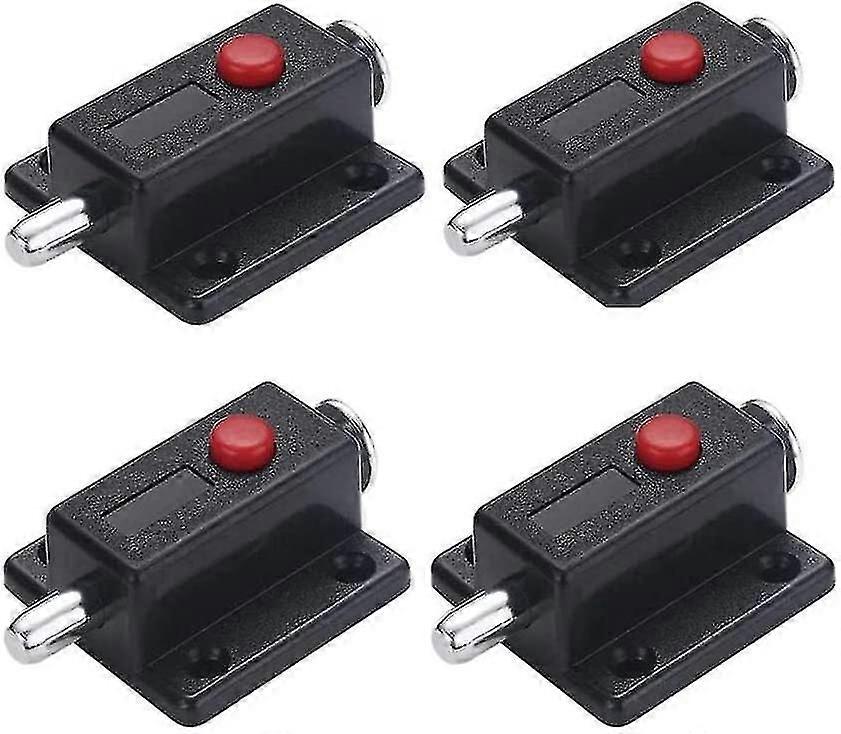 Automatic Spring Loaded Door Latch With Spring Button Black (10pcs)