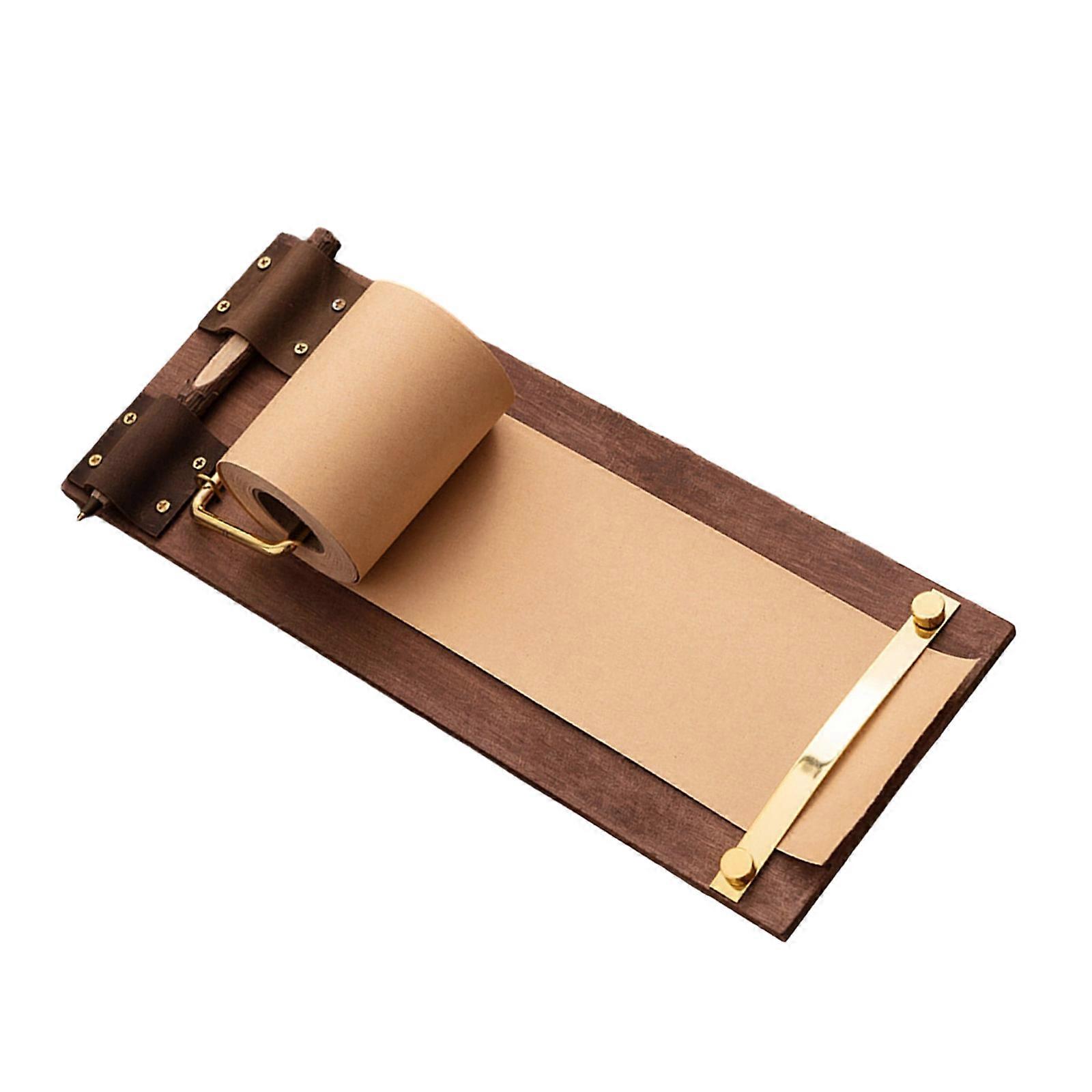 Retro Wooden Clipboard Notebook Set With Built In Paper Trimmer Refillable Hanging Writing Pad For Note Journaling Multicolor