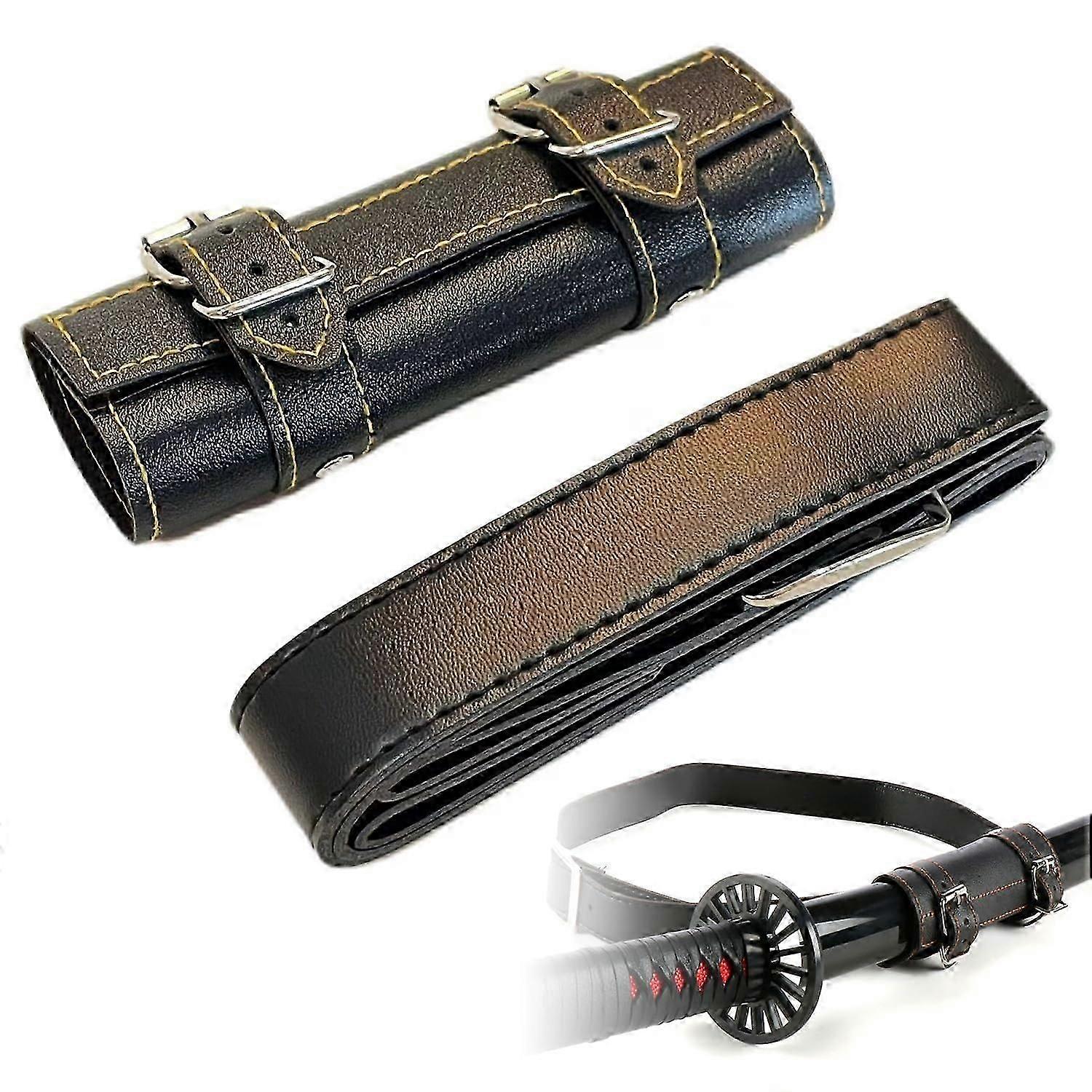 katana holder with belt leather