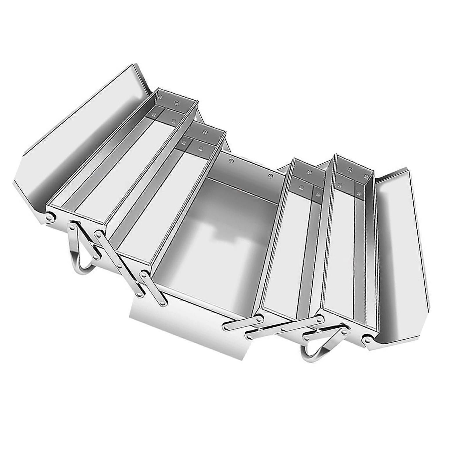 Stainless Steel Folding Toolbox Organizers Box With Double/Three Layers For Efficient Tool Storage And Easy Portability  Three Layers