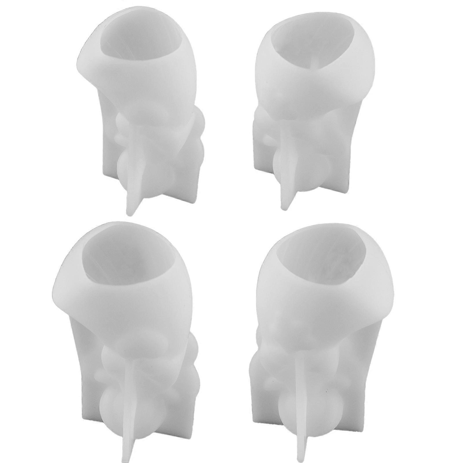 4Pieces Easy to Use Silicone Mould for Craft Enthusiasts Making Angelic Heart Star Decorations with Multiple Materials Multicolor