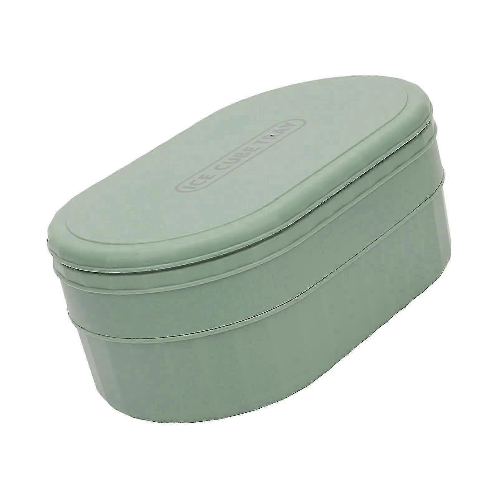 36 Grid Ice Trays Reusable Stackable Ice Cube Maker Mold with Lid Ice Scoop for Freezer Green