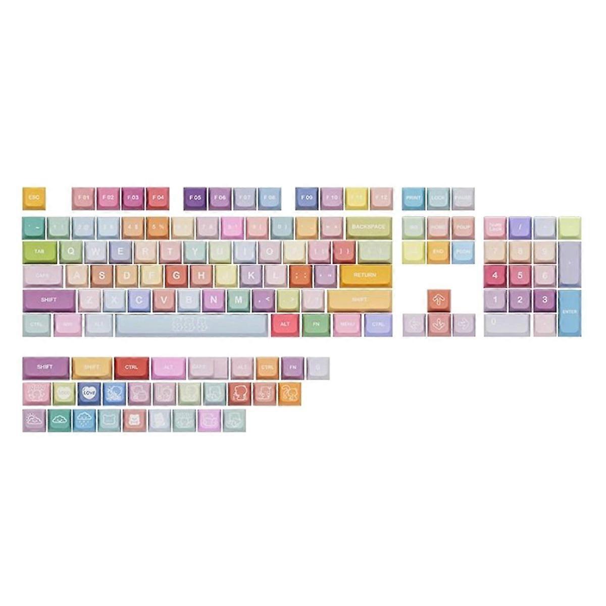 133 Keys Bears PBT Keycap XDA Cute XDA Key Cap for MX Switche Mechanical Gaming Keyboard Caps