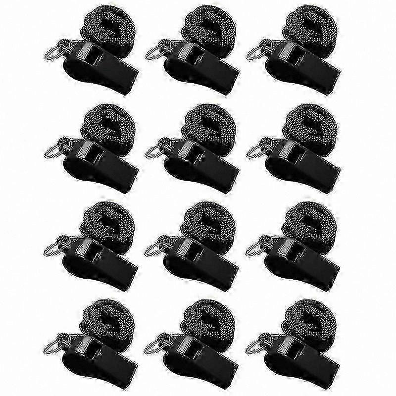 12 Pack Colorful Whistles with Lanyards, High Decibel Loud Sound, Compact Portable Design for Sports and Referee Use