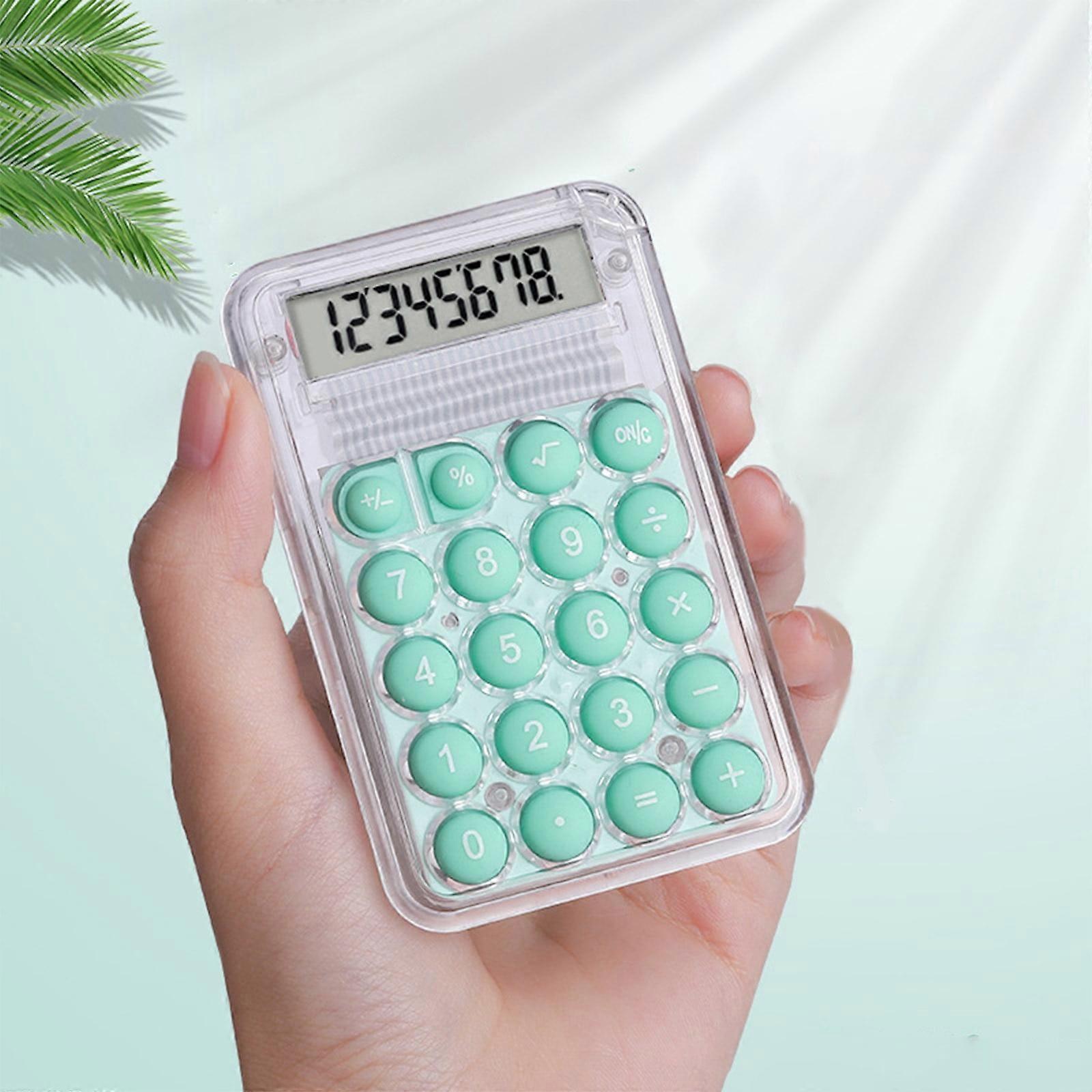 Quinlirra 8-Digit Calculator with Large Display, Round Buttons, Candy Colors, Portable for Office, Home, School - Compatible with Everyday Use