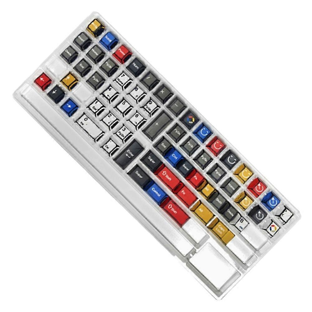 Comic Style Colorful Mixed Light Keycaps 136 Keys Set Classic Minimalist Style Machine Keycap Decoration