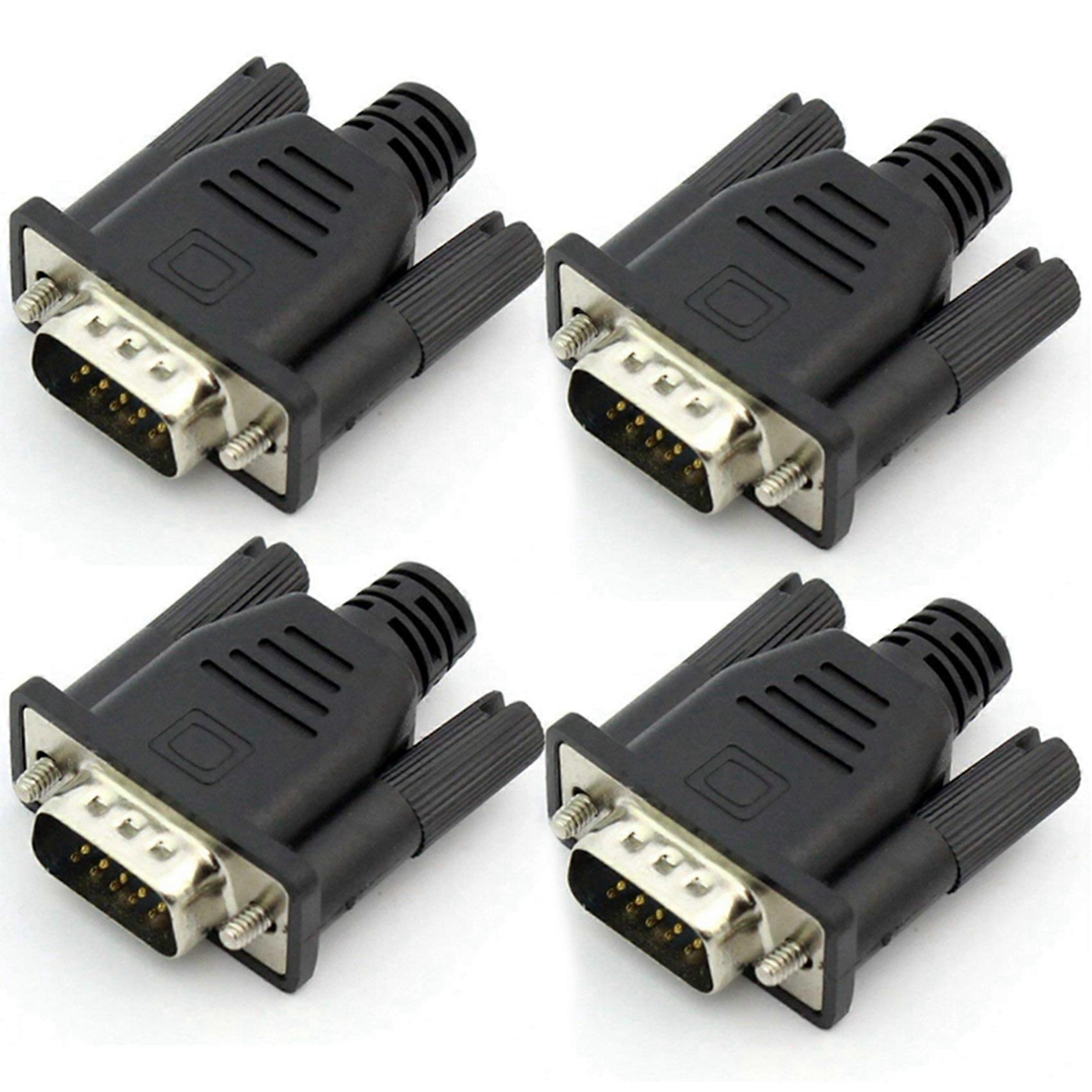 4X VGA Virtual Display Adapter Male Dummy Plug EDID Headless Ghost Emulator Lock Plate