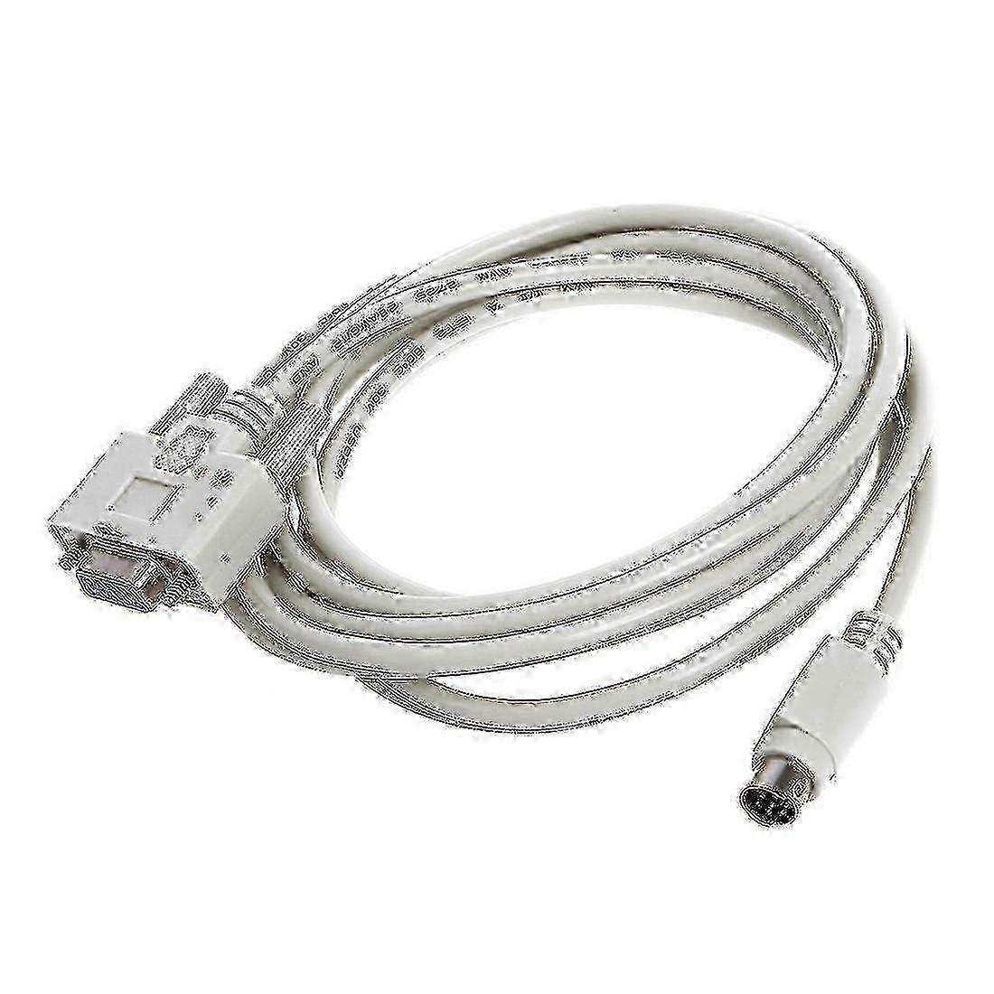 8.2 Ft White 8p Mini Din Rs232 Download Cable from Db9p for PLC Dvp - eh