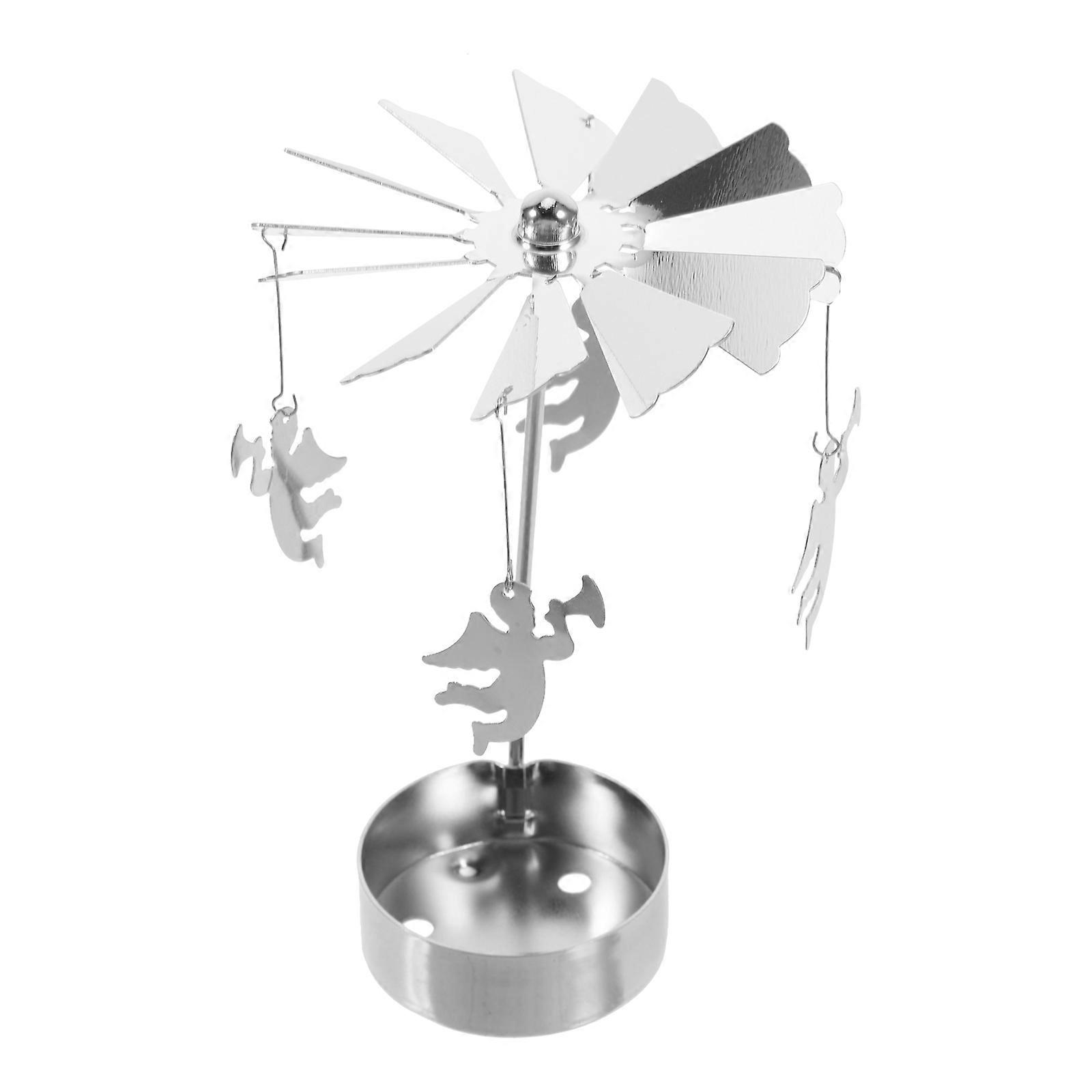 Silver Rotating Candle Holder for Romantic Decor with Elegant Design