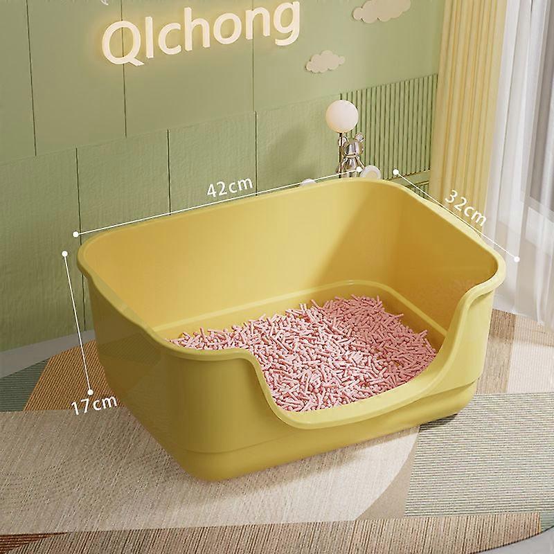 Extra Large Open Top  Litter Box Anti-Spla Odor Control Portable Pet Toilet for Kittens And s PP Plastic Easy to Clean