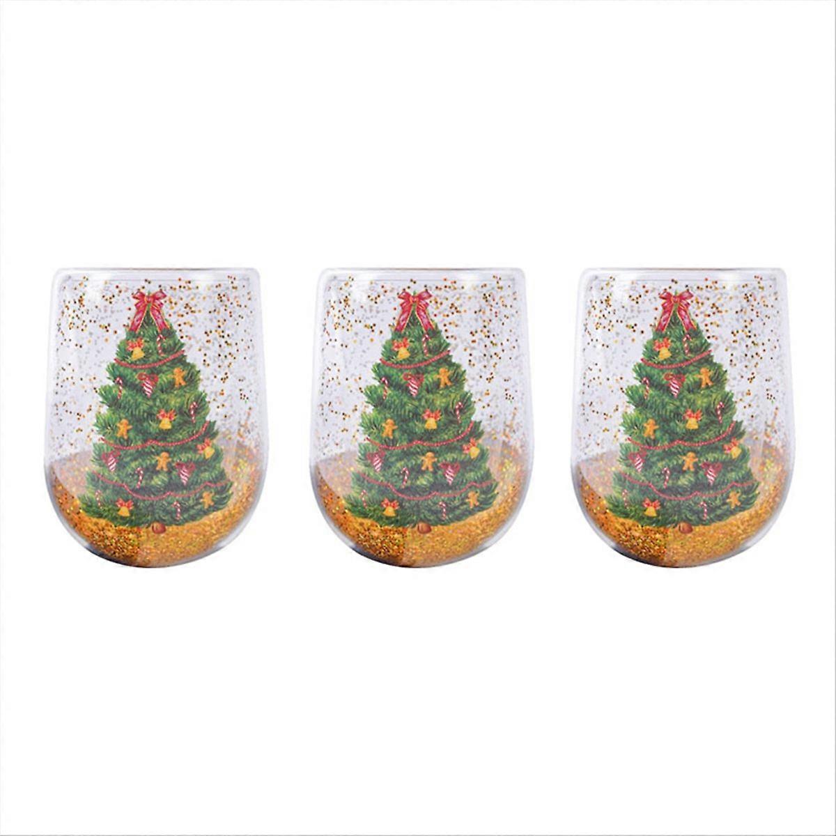 3PCS Weihnachtsbaum Becher Bunte Transparente Trinkgläser