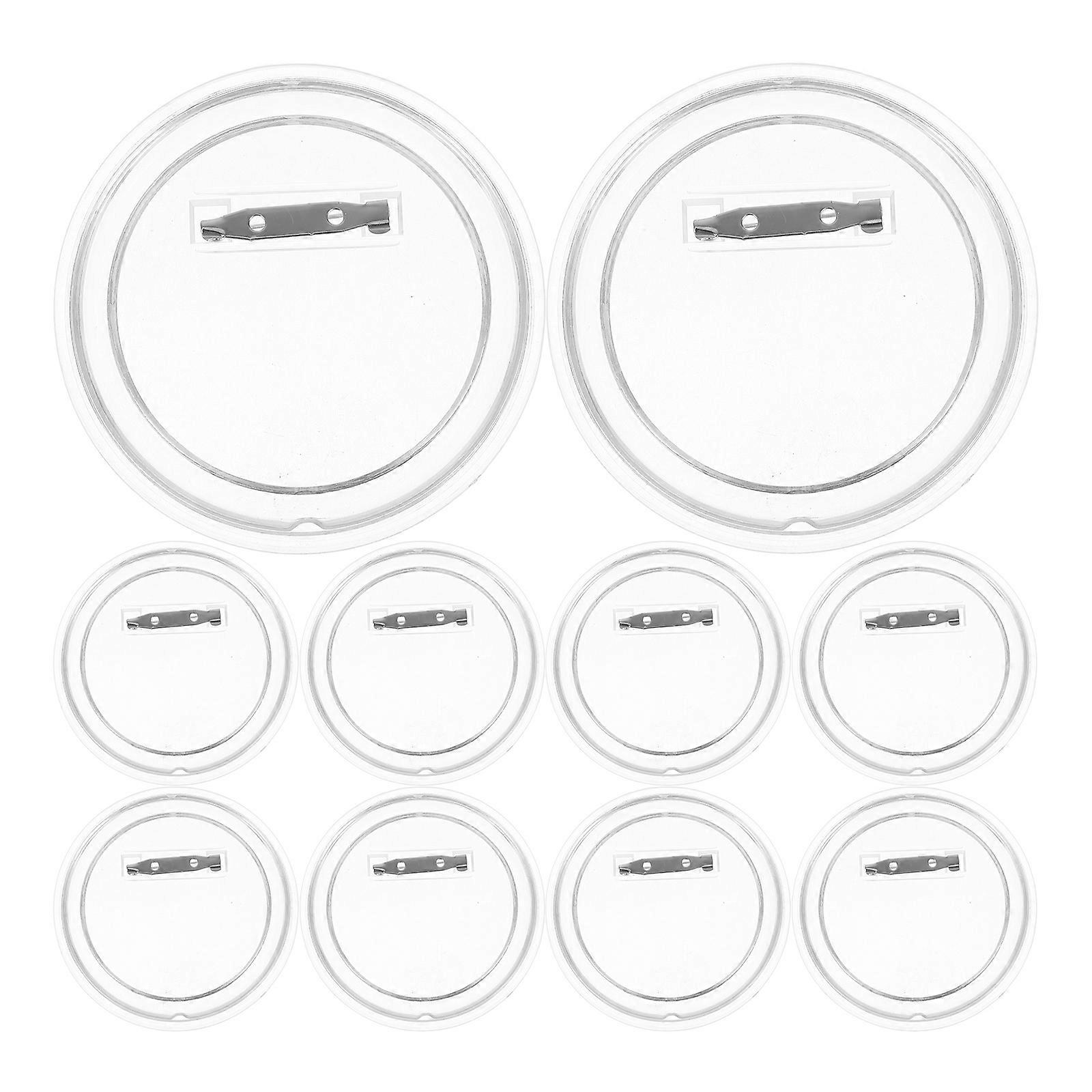 Acrylic Button Pins Clear Button Badge for DIY 10Pcs Transparent Frame Craft Buttons