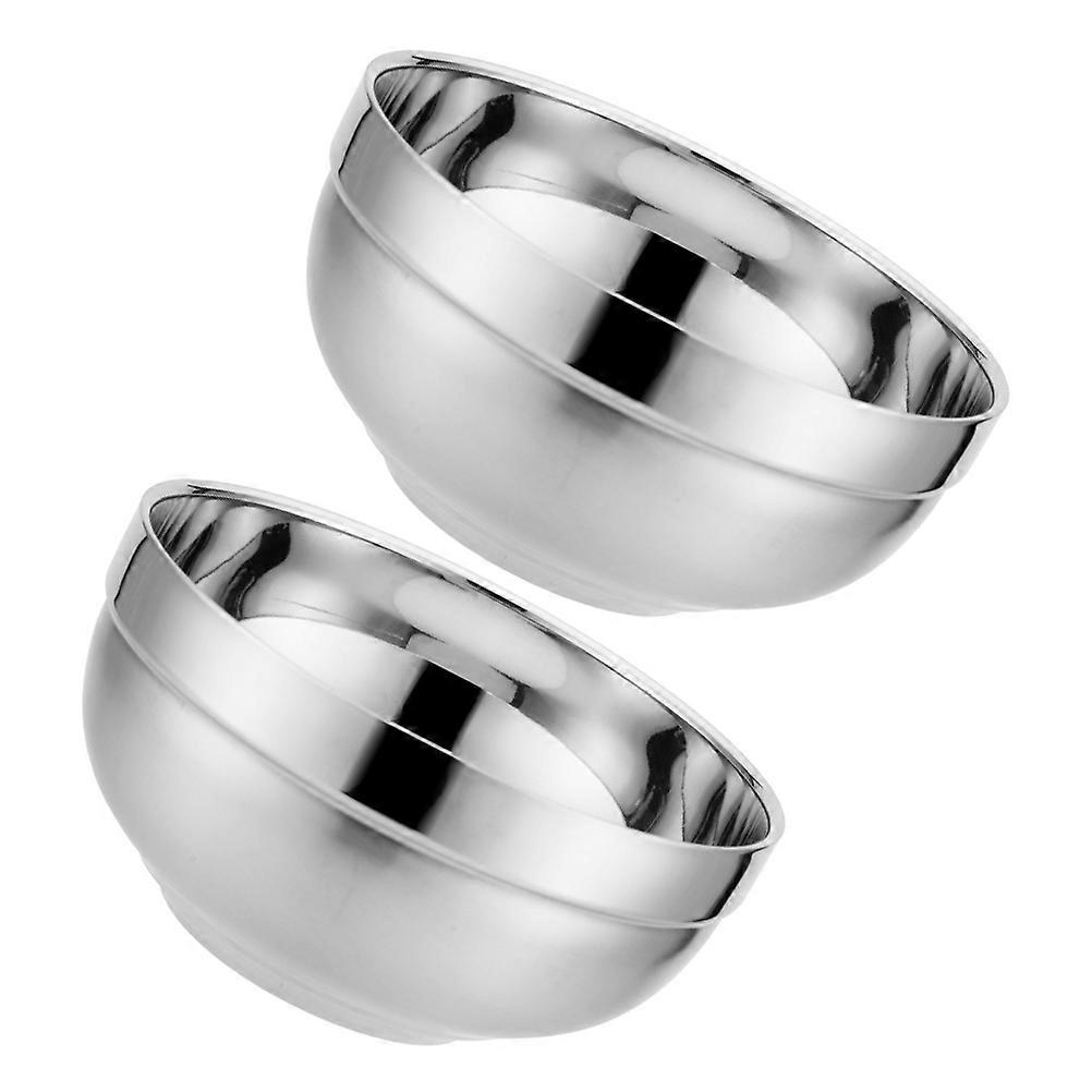 Stainless Steel Anti-Scald Platinum Bowl Double-Layer for 2Pcs Multi-Function