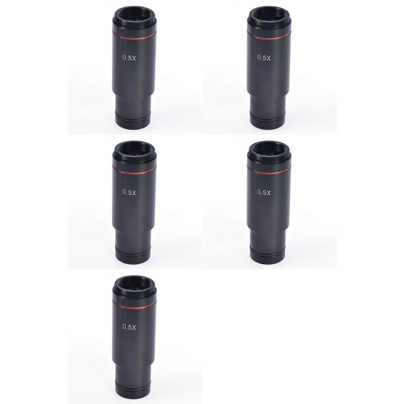 5pcs 0.5X C Mount Microscope Adapter 23.2mm Electronic Eyepiece Reduction Lens 0.5X Microscope Relay Lens