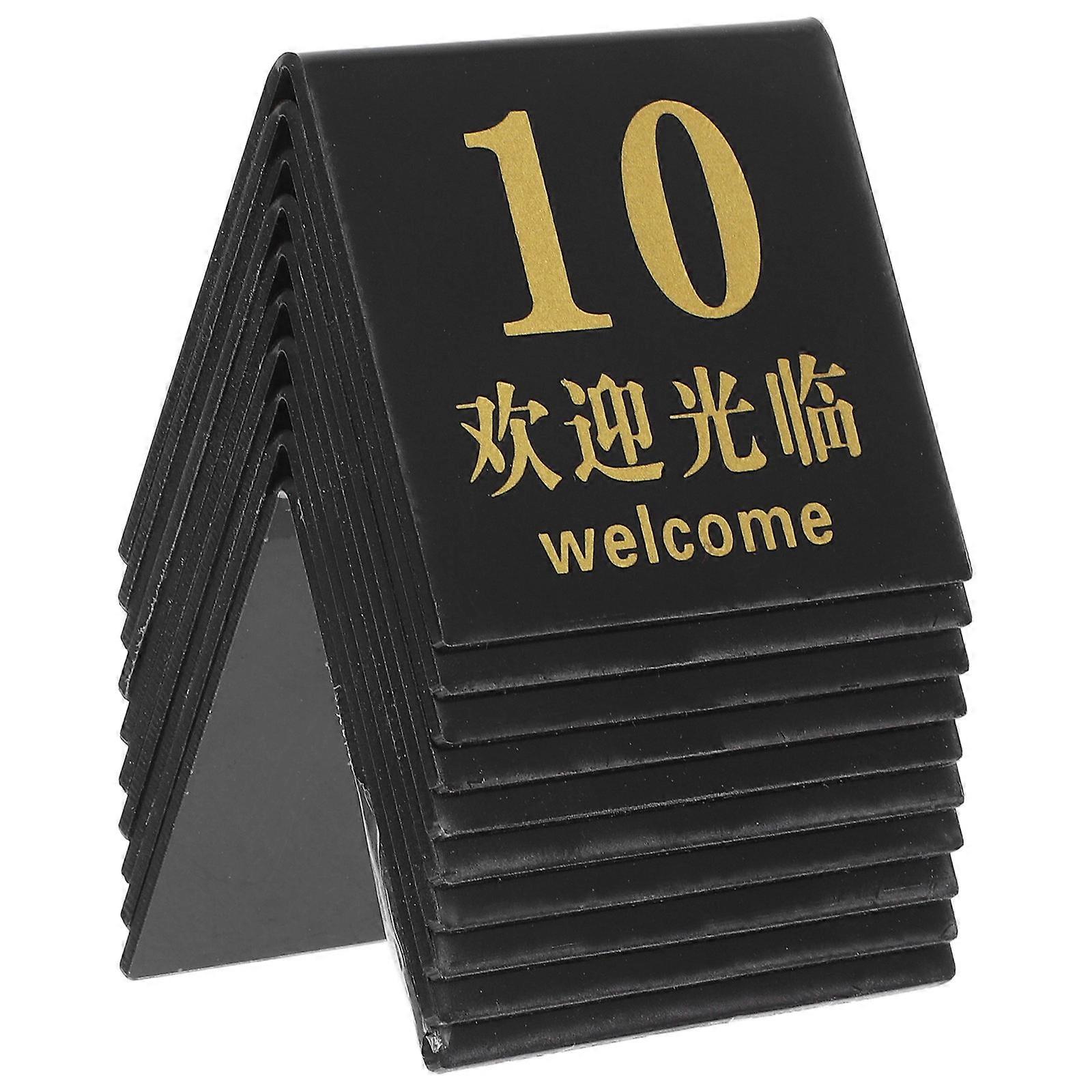 10Pcs Elegant Black Acrylic Table Number Markers Perfect For Weddings Birthdays And Anniversaries In Simple Shape