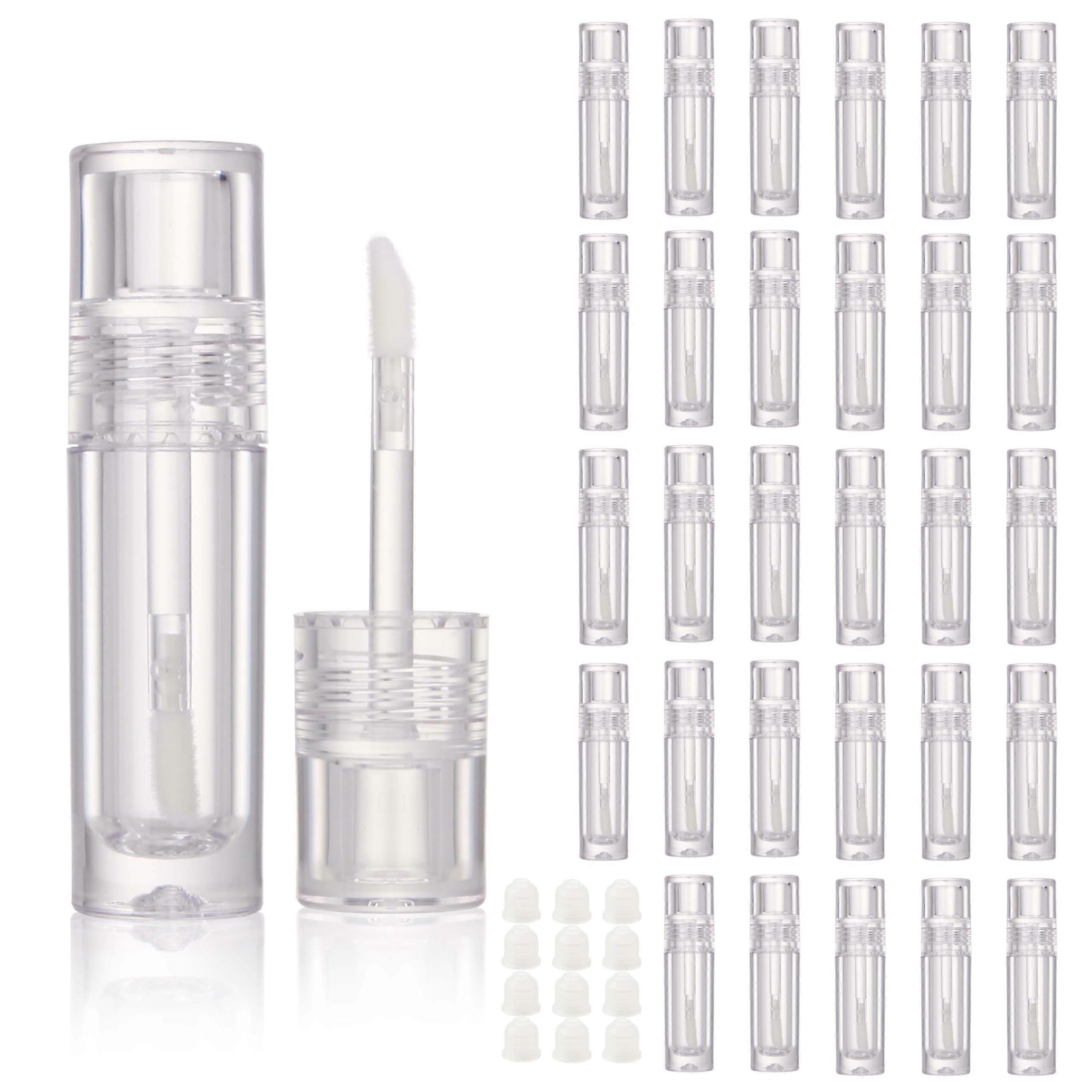 30pcs 2.5ml Clear Empty Lip Gloss Tubes with Wand, Leakproof Bulk Containers for DIY