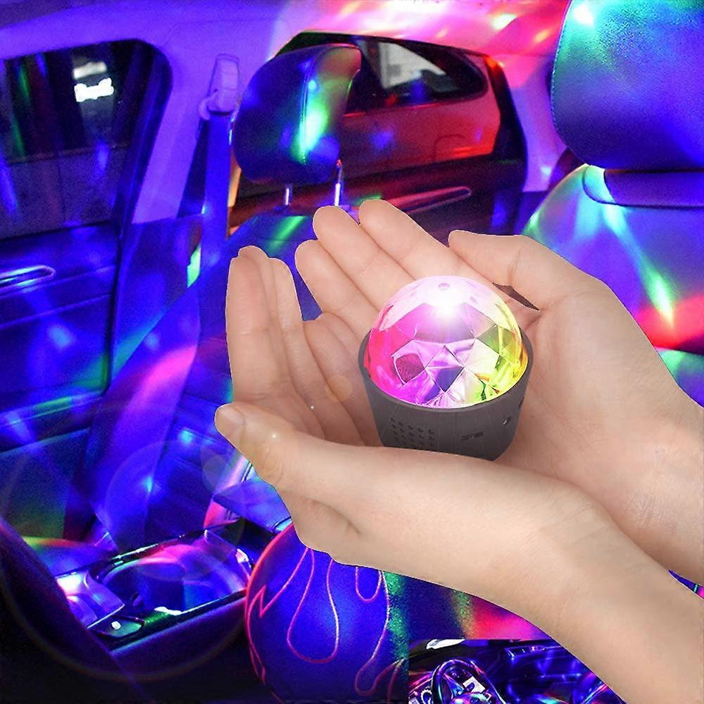 DJ Party Lights Sound Activated RGB Rechargeable Disco Ball for Car and Room Music Sync