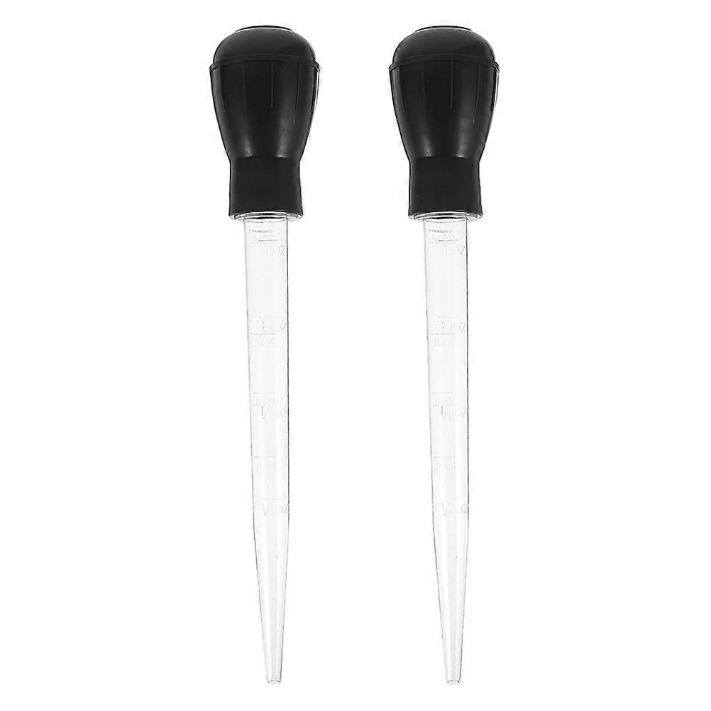 Black Barbecue Oil Applicator Baster for Meat 2Pcs Kitchen Tool