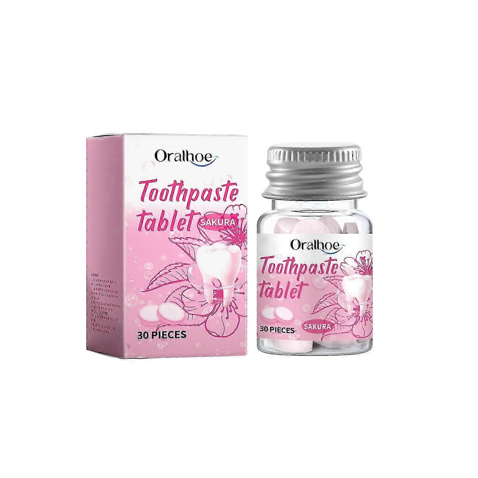 Cherry Blossom Toothpaste Tablets - Deep Clean, Enamel Protection, Portable & Refreshing